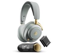 SteelSeries Arctis Nova Elite - Hi-Res Wireless Gaming Headset - 96kHz/24bit - Carbon Fiber Speakers - ANC - AI Noise Rejection - App - 2.4GHz + BT - Multi-Source Mix; OmniPlay PC+PS+Xbox - Sage&Gold
