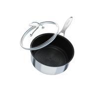 SteelShield™ Polished Stainless Steel Hybrid Non-Stick Saucepan & Lid - 3 Sizes