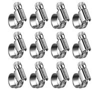 Steelsoft Heavy Duty Hose Clamp Mini Size#4, 5/16 to 1/2 inch Adjustable Worm Gear Drive Hose Clamps Stainless Steel 304 for Fuel Injection Line, Automotive, Radiator, Garden,12 Pack