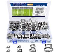 Steelsoft Heavy Duty Worm Gear Hose Clamp Assortment Kit 5/16 to 2-3/8"(8-60mm) Large Rack 90PCS, All 5/16"HEX, Adjustable Hose Clamps Stainless Steel for Automotive Radiator/Fuel line/Pool Pipe Tube
