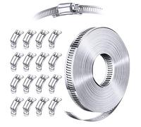 Steelsoft Stainless Steel Worm Gear Hose Clamp Assortment Kit, Cut-To-Fit