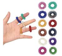 Steemjoey 12 PCS Fidget Rings Acupressure Rings Spiky Sensory Finger Rings for Kid Adults, Acupuncture Massage Rings Set for Stress Relief Anxiety Promoting Blood Circulation