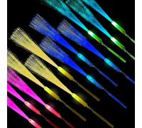 Steemjoey 12PCS Fibre Optic Wands For Kids, LED Fiber Optic Light Up In The Dark Wands Sticks, 3 Modes Colorful Flash Glow Wands For Children Adults, gift for Birthday Christmas Party Concert Supplies