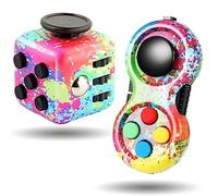 Steemjoey 2 PCS Fidget Toy Set, Fidget Pad, Fidget Toy Cube Sensory Toy Relieves Stress and Anxiety Toys Finger Toy Office Classroom Toy Gift for ADD, ADHD, Autism, Adults, Kids (Colour)