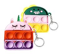 Steemjoey 2 PCS Pop Keyring It Fidget Toys for Adults and Children, Silicone Squeeze Pop Bubble Fidget, Mini Keychain Sensory Toys, Classroom Prizes, Anxiety Relieving Toys for ADHD, OCD, Autism