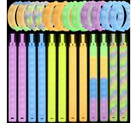 Steemjoey 24pcs Fluorescent Push Pop Bracelet Bubble Fidget Toys Poppet Bracelet, Push Pop Bubble Bracelet Novelty Gifts Best Party Fillers for Kids and Adults