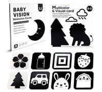 Steemjoey 2pcs Newborn Essentials Black and White Sensory Toy, 40 High Contrast Baby Flash Cards, Promotes Visual Skills and Stimulation for Newborn, Learning Activity Card Kid Christmas Birthday Gift