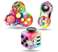 3 PCS Fidget Toy Set, Fidget Pad, Fidget Toy Cube Sensory Toy Relieves Stress and Anxiety Toys Finger Toy Office Classroom Toy Gift for ADD, ADHD,