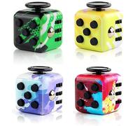 Steemjoey 4Pcs Cube Fidget Toy, 6 Different Functional Anti-Stress and Anxiety Relieving Toys for Adults and Children, Perfect for Office Classroom