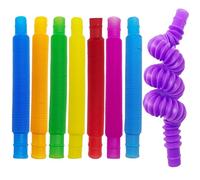 Steemjoey 8pcs Pop Tubes, Sensory Fidget Toys Stretch Pipe Toy, Learning Toys for Toddlers Colourful Tubes, Bendable for DIY Reduce Anxiety Stress Relief Kids and Adults Christmas Birthday Gift