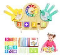 Steemjoey Montessori Math Learning Toy, Number Blocks, Counting Manipulatives with Clock Finger Routine Cards, Educational Preschool Sensory Toys for Boys Girls Kids Toddlers Christmas Birthday Gift