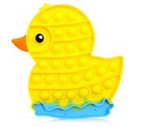 Steemjoey Pop Fidget Sensory Toy, Poppet Fidget Toys for Kids Adult, Popper Autism Special Needs Stress Reliever Silicone Anxiety Reliever Toy, Bubble Sensory Toy Christmas Birthday Gifts(Yellow Duck)