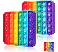 Steemjoey Push Pop Bubble Fidget Sensory Toy, ABC Learning and Educational Toys, Poppers Fidget Toys, Stress Relief, Autism Sensory Toys [Numbers 1-30 on The Other Side | Letters & Addition Random]