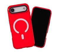 SteepLab Magnetic Barrier Case for iPhone 17 Air, Compatible with MagSafe, Impact Absorbing 360 Degree Protection with Built-in Magnets (Electric Red Strawberry)