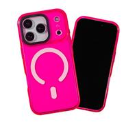 SteepLab Magnetic Barrier Case for iPhone 17 Pro, Compatible with MagSafe, Impact Absorbing 360 Degree Protection with Built-in Magnets (Radiant Hot Pink)