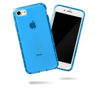 SteepLab Neon Highlighter Case for iPhone SE (2022, 2020, 4.7" Screen) & iPhone 8 & iPhone 7 - The Grippy Jelly Case w/Protective Air Pockets (Elevated Azure Blue)