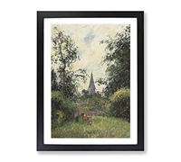 Steeple Of Bazincourt By Camille Pissarro Classic Painting Framed Print | A3 Black Framed Wall Art | Ready to Hang | Classic Historical Picture | Living Room Bedroom Lounge Office