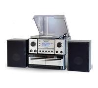 Steepletone BOSTON XP 5 in 1 Music Centre, Power Stereo Speakers Bluetooth Vinyl Record Player, Turntable with CD, Cassette