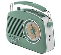 Steepletone Brighton 1950's Portable Retro Style Rotary Radio - Green/White