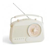 Steepletone Brighton BT Retro Radio, FM MW & LW Radio With Bluetooth Connectivity, Battery & Mains Operated, Headphone Socket, Portable Radio. Classic Radio Style (Cream)