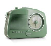 Steepletone Brighton BT Retro Radio, FM MW & LW Radio With Bluetooth Connectivity, Battery & Mains Operated, Headphone Socket, Portable Radio. Classic Radio Style (Sage Green)