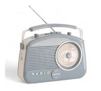 Steepletone Brighton BT Retro Radio, FM MW & LW Radio With Bluetooth Connectivity, Battery & Mains Operated, Headphone Socket, Portable Radio. Classic Radio Style (Grey)