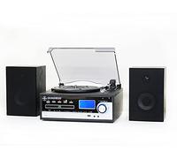 Steepletone Broadway 5 in 1 Bluetooth music centre with CD,FM radio,3 speed Record player has facility to burn vinyl or CD to USB