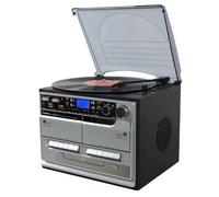 Steepletone BT-SMC386 Compact USB Stand Alone 5-in-1 Bluetooth Retro Music Centre - Silver