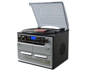 Steepletone BT-SMC386 Compact USB Stand Alone 5-in-1 Bluetooth Retro Music Centre - Silver