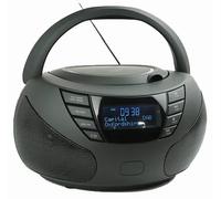 Steepletone DabStar Mk2, DAB Radio CD Boombox. Portable Compact CD Player, 20 Track Playlist. DAB Digital and FM Radio, Earphone Socket, Clock. Stereo Sound. Mains Electric or Battery. UK Brand