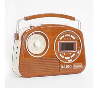 Steepletone Devon Dab & FM AC- DC Radio - Wood Effect Clear