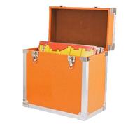 Steepletone LP/Album Vinyl DJ Record Storage Box/Flight Case - Orange