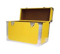 Steepletone LP/Album Vinyl DJ Record Storage Box/Flight Case - Yellow, 30x30x20 cm