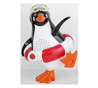 Steepletone Penguin Radio PSR5 BT. FM Radio, Waterproof Bluetooth Speaker, Push Button Siren. Novelty Penguin Shower Radio (Red)