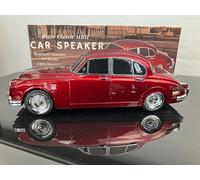 Steepletone Retro Classic MKII Bluetooth Speaker, Red, FM Radio, MP3 Playback, Rechargeable Battery, Vintage Car Design with working headlights. (Red)
