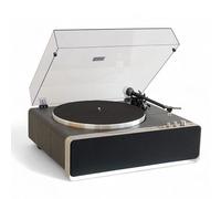 Steepletone Richmond Record Player, Bluetooth, 30W Built in Speakers, with Aluminum platter, Belt Drive 2-Speed, Adjustable Counterweight, AT-3600L, Tone & Bass Controls (Black Wood)