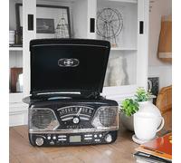 Steepletone Roxy 4 Vinyl Record Player - Black Black