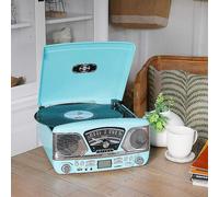 Steepletone Roxy 4 Vinyl Record Player - Blue Blue