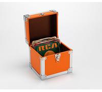 Steepletone SRB07GL CD and 7-Inch Vinyl Singles Retro Style Storage Carry Case (Orange)