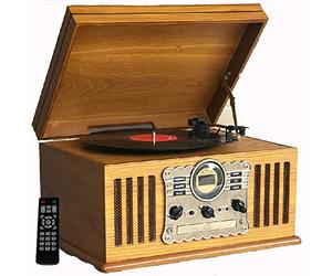Steepletone Westminster 2018 Nostalgic DAB Radio 7 in 1 Music Centre: 3 Speed Record Player, CD Player, Cassette Player, USB/MP3 RECORDING, FM, Remote Control (Light Wood (BLUETOOTH Version Package)
