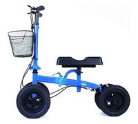 Steerable Knee Rollator Walker, with Brakes, Adjustable Height Fold Down Handle and Easily Removeable Front Bag, Knee Walker for Kids Adults,