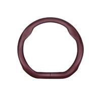 Steering Anti-slip Cover Thin Breathable Leather Steering Wheel Cover For Tesla For Model 3 Y X S 2024 Accessory Decoration(Red D-Type Size S)