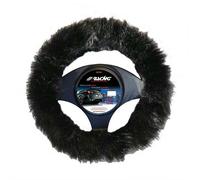 Steering Cover Car Universal Fluffy Fur Black Fur Eco 37-39cm Simoni Racing