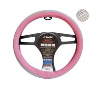 Steering Cover Universal 37-39mm Eco Leather Pink & Rhinestones - SIMONI RACING
