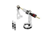 Steering Damper Motorcycle CNC Steering Damper Stabilizer & Mounting Bracket Grip Fit For Honda MONKEY 125 2018-2024(Silver)