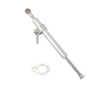 Steering Damper Stabilizer 330mm Motorcycle Steering Damper Universal Adjustable Direction Stabilizer CNC Aluminum Alloy Motocross Steering Stabilizer(Silver)