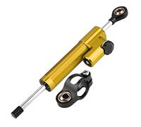 Steering Damper, Steering Damper Stabilizer, Universal Aluminum Alloy Steering Damper Stabilizer for Most Motorcycles (Gold and Black)