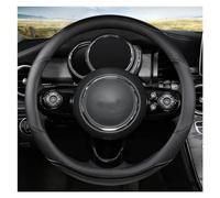 Steering Hood 38CM 15" Carbon Fiber Leather Car Steering Wheel Cover For MINI For Cooper S JCW ONE F54 F55 F56 F60 R60 R61 Wheel Cover(Black)