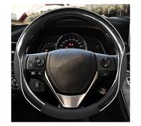 Steering Hood 38CM Carbon Fiber Leather Car Steering Wheel Cover For Toyota For E'Z For RAV4 2013-2019 For Corolla 2013-2017 Wheel Cover(Black)