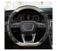 Steering Hood 38CM D Shape Carbon Fiber Leather Car Steering Wheel Cover For A1 A3 A4L A6L A3 Q2L Q3 Q5L Q7 A5 A7 For TT Wheel Cover(Red-Brown-Panel)